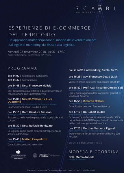 Esperienze di ecommerce dal territorio - Locandina evento a Verona