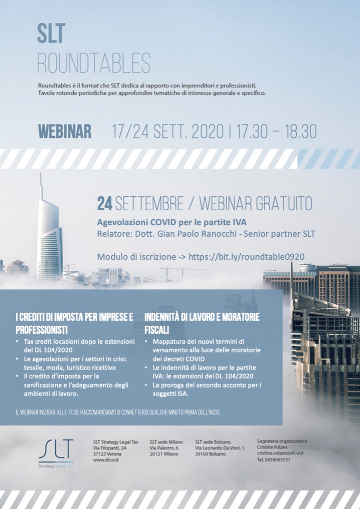 Roundtables webinar 24 settembre